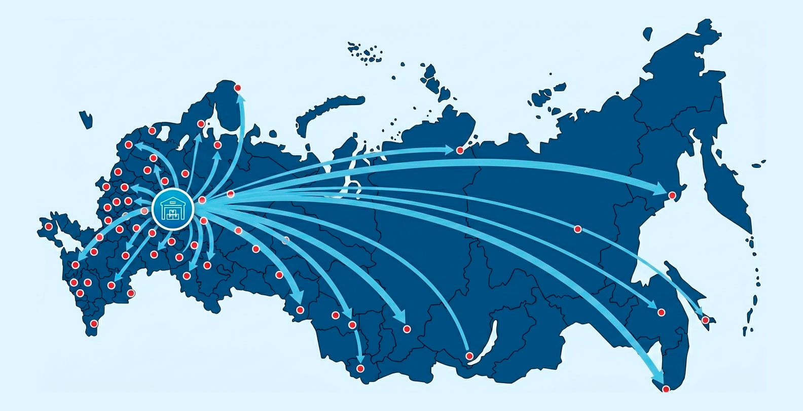 Карта географии поставок ООО РОСТ