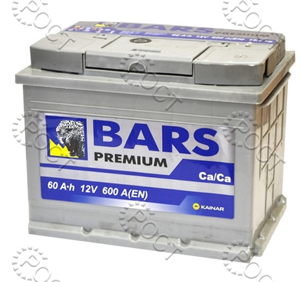 Аккумулятор  60 "BARS PREMIUM" прямая полярность (242*175*190) пусковой ток 600А