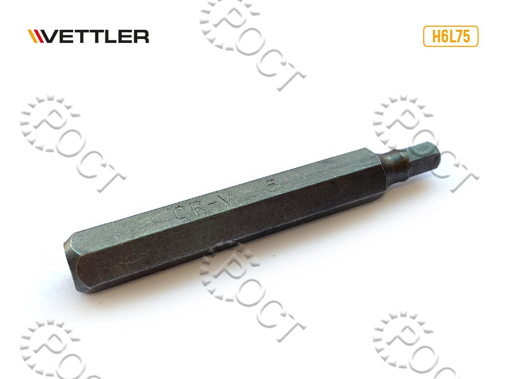 Бита вставка шестигранная 6мм 3/8" длина 75мм VETTLER