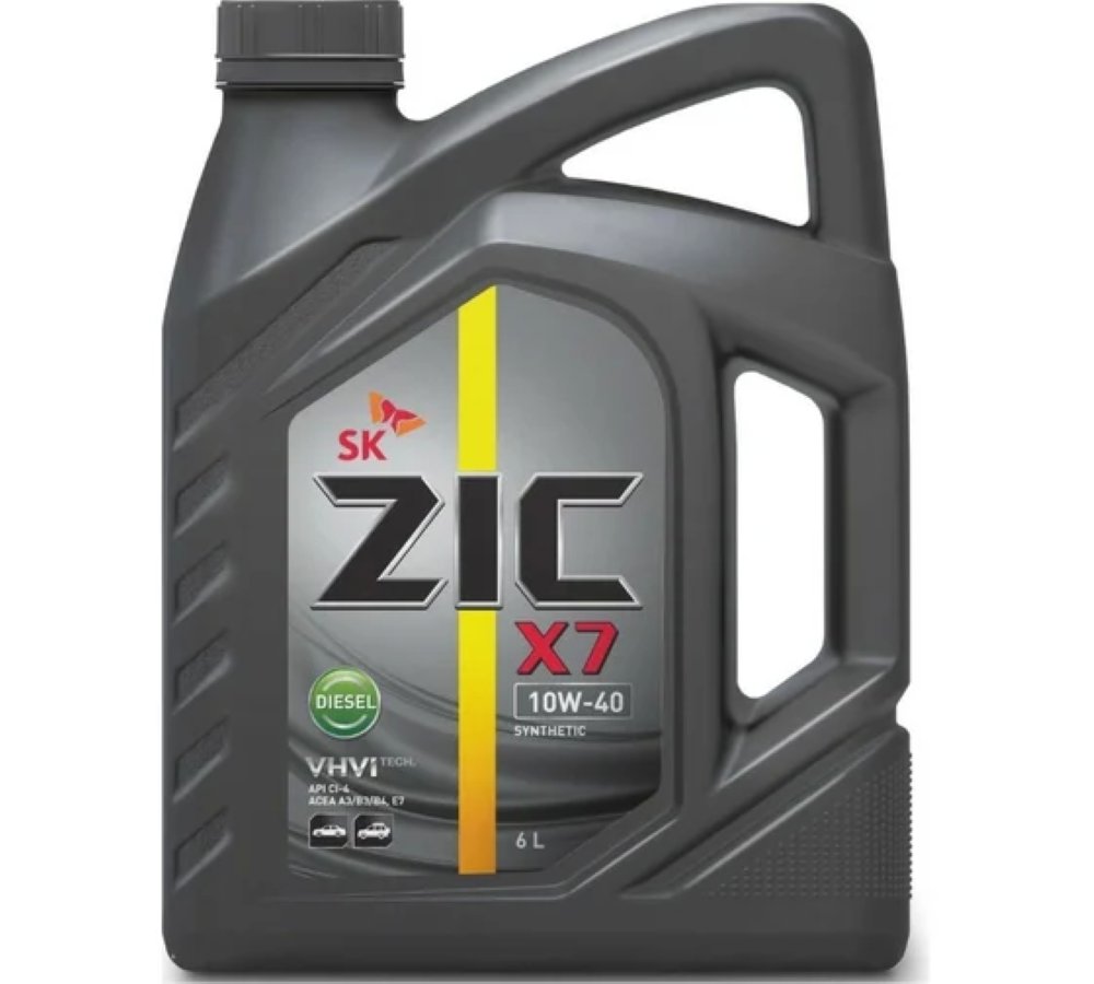 Масло моторное 10W40 (6 л) синтетика дизельное ZIC X7 Diesel A3/B3/B4 CI-4
