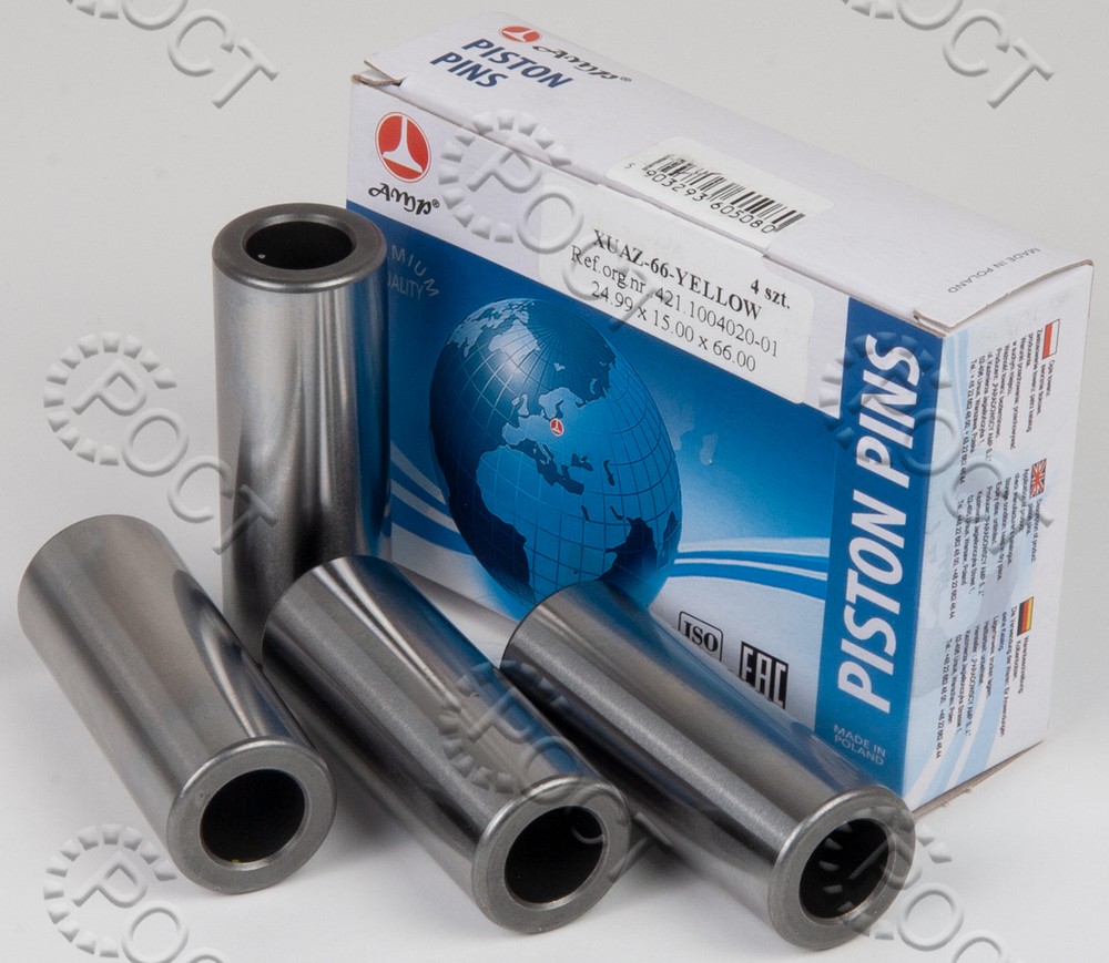 Палец поршневой дв. УМЗ-421 (желтый) L=66 mm (к-т 4 шт)