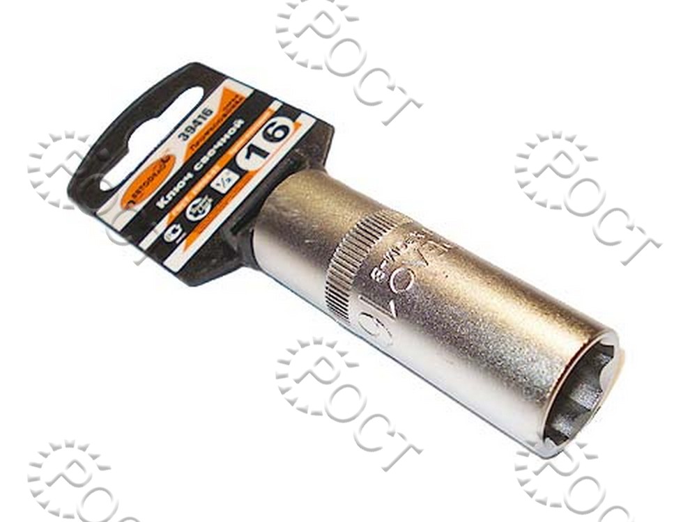 Ключ свечной 16 (головка 1/2") АвтоDело "professional" (39416)