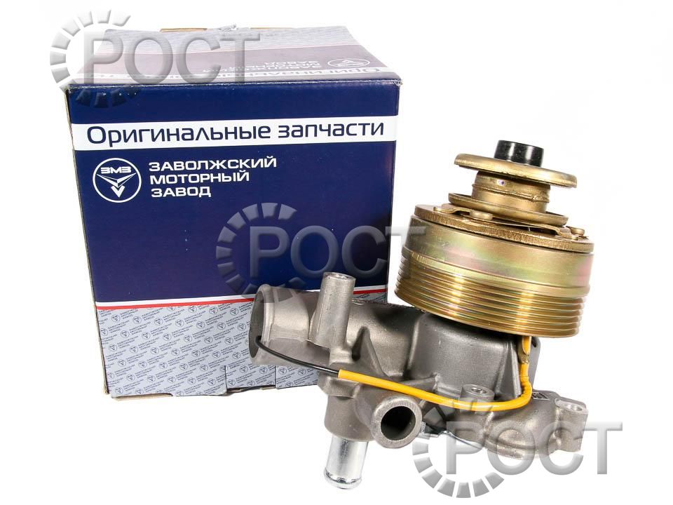 Насос водяной дв. ЗМЗ-40524 (Г-3302) Евро-3 с электромуфтой, под патрубок термостата 28 мм, уп. "ЗМЗ"