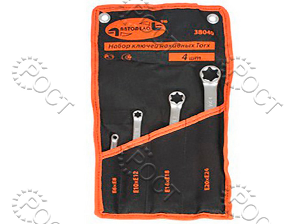 Набор ключей накидных TORX  ( 4 предмета) (Е6-Е24) сумка  серия "Professional" (38040)