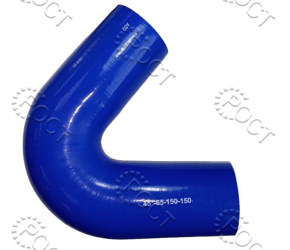 Патрубок силикон угловой 45°,d65,L150x150, 4 нити, стенка 5 мм