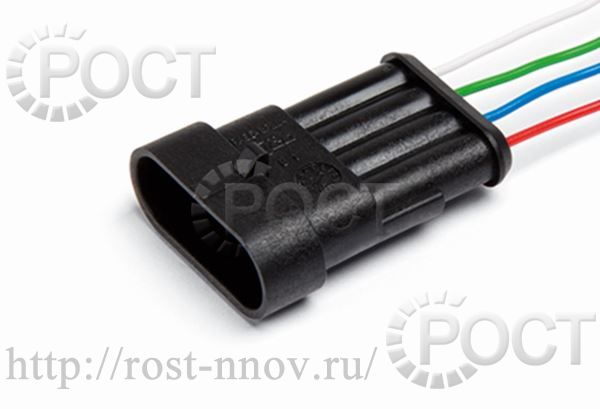 Купить Колодка штыревая 4-х контактная (отв.частьАХ-308), с проводами ...