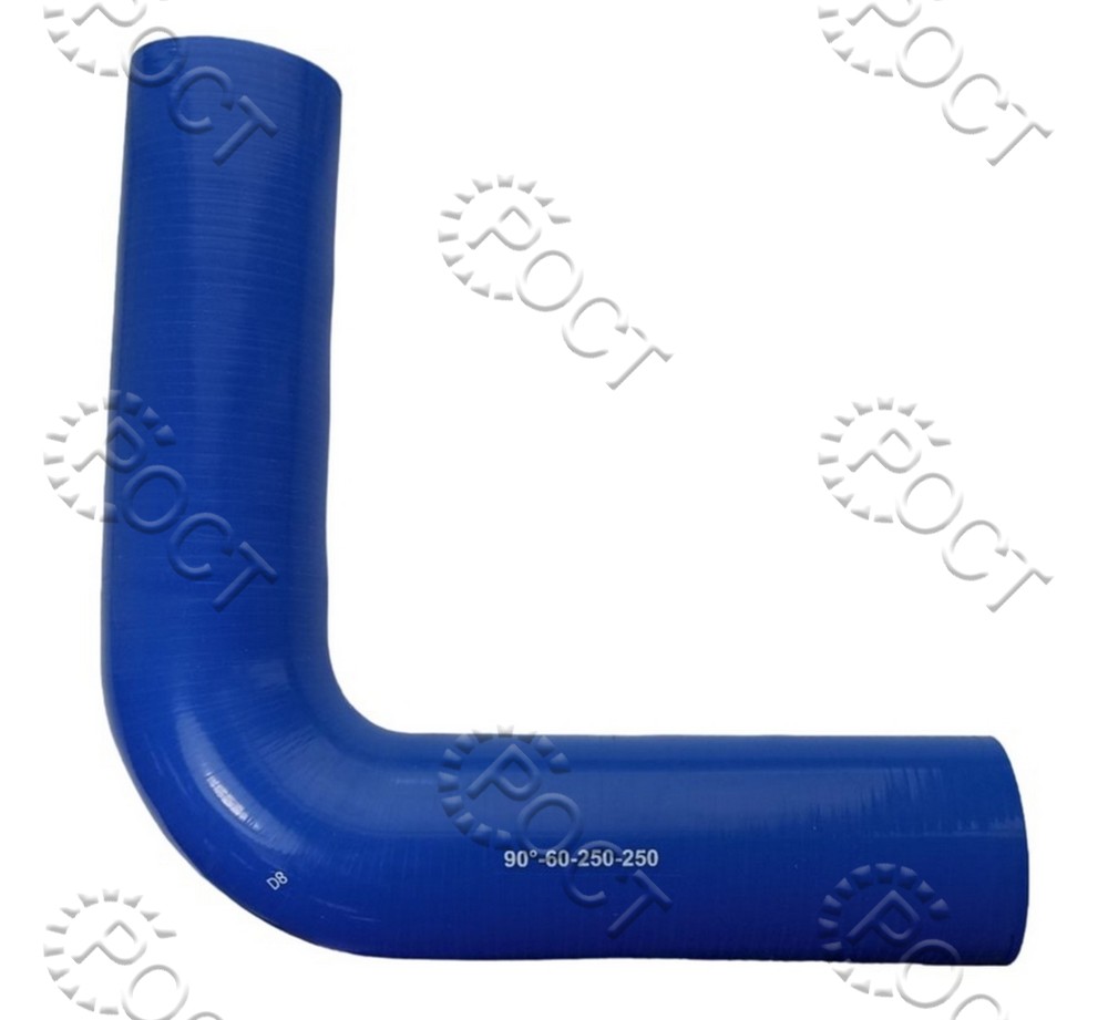 Патрубок силикон угловой 90°,d60,L250x250, 4 нити, стенка 5 мм