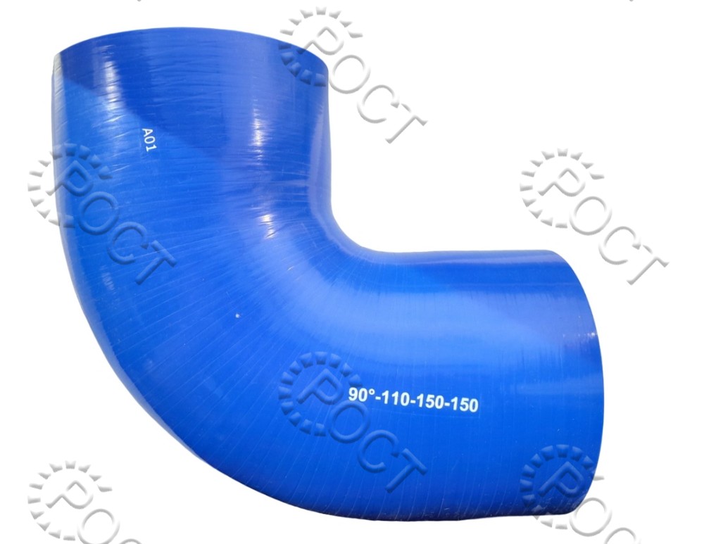 Патрубок силикон угловой 90°,d110,L150x150, 4 нити, стенка 5 мм