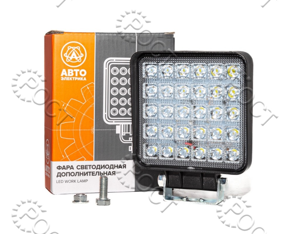 Фара светодиодная дополнительная (30 LED) направленный свет (квадратная 110*42*140) крепление по центру (90Вт, 12/24В)
