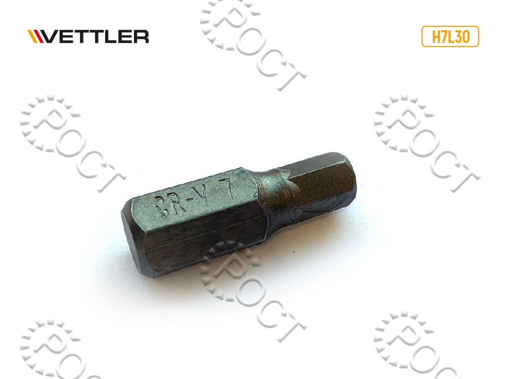 Бита вставка шестигранная 7мм 3/8" длина 30мм VETTLER