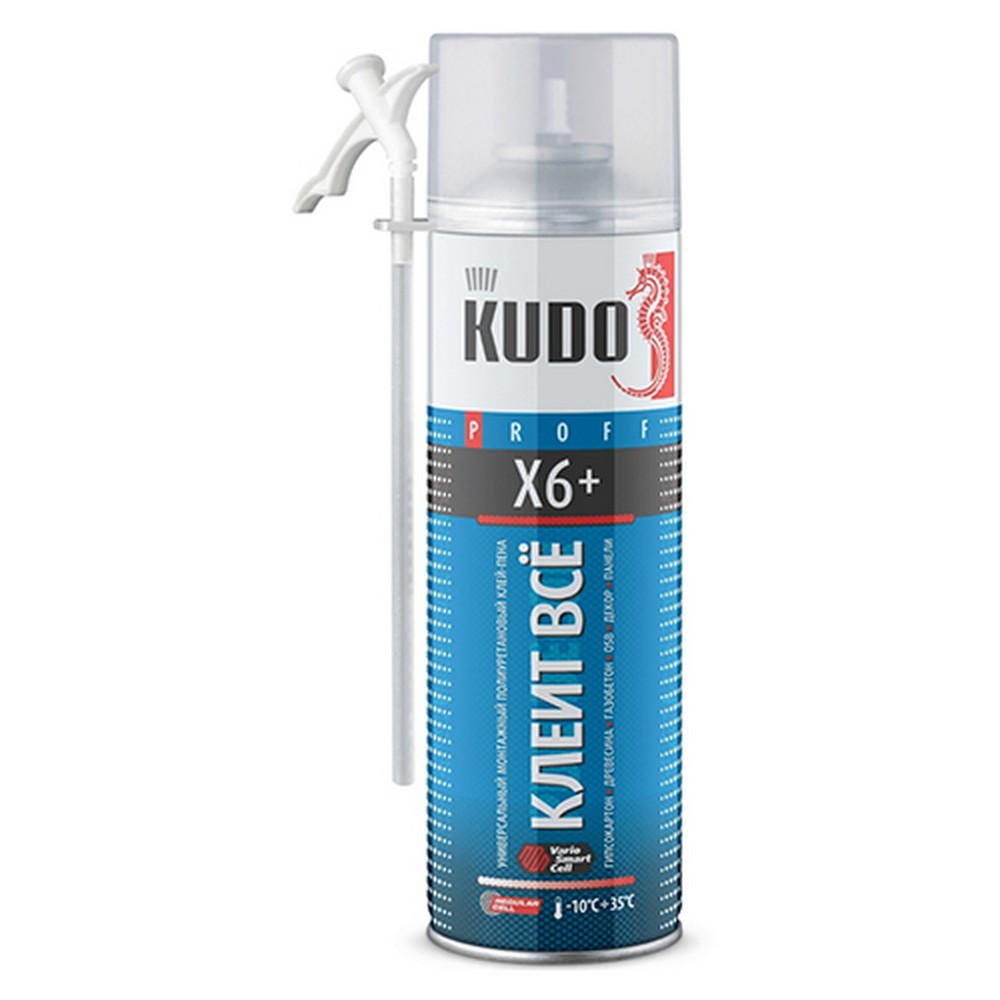 Клей-пена монтажный бытовой универсальный всесезонный KUDO HOME 6+ ( 650 мл) (KUPH06B6UAU)