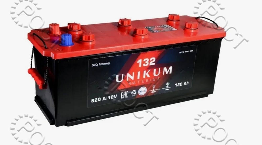 Аккумулятор 132 "UNIKUM" евро полярность (конус) (513*182*240) пусковой ток 820А 
