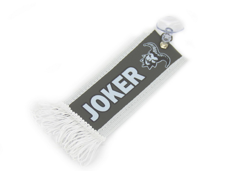 Вымпел прямой (6 x15) экокожа с надписью JOKER (серый)