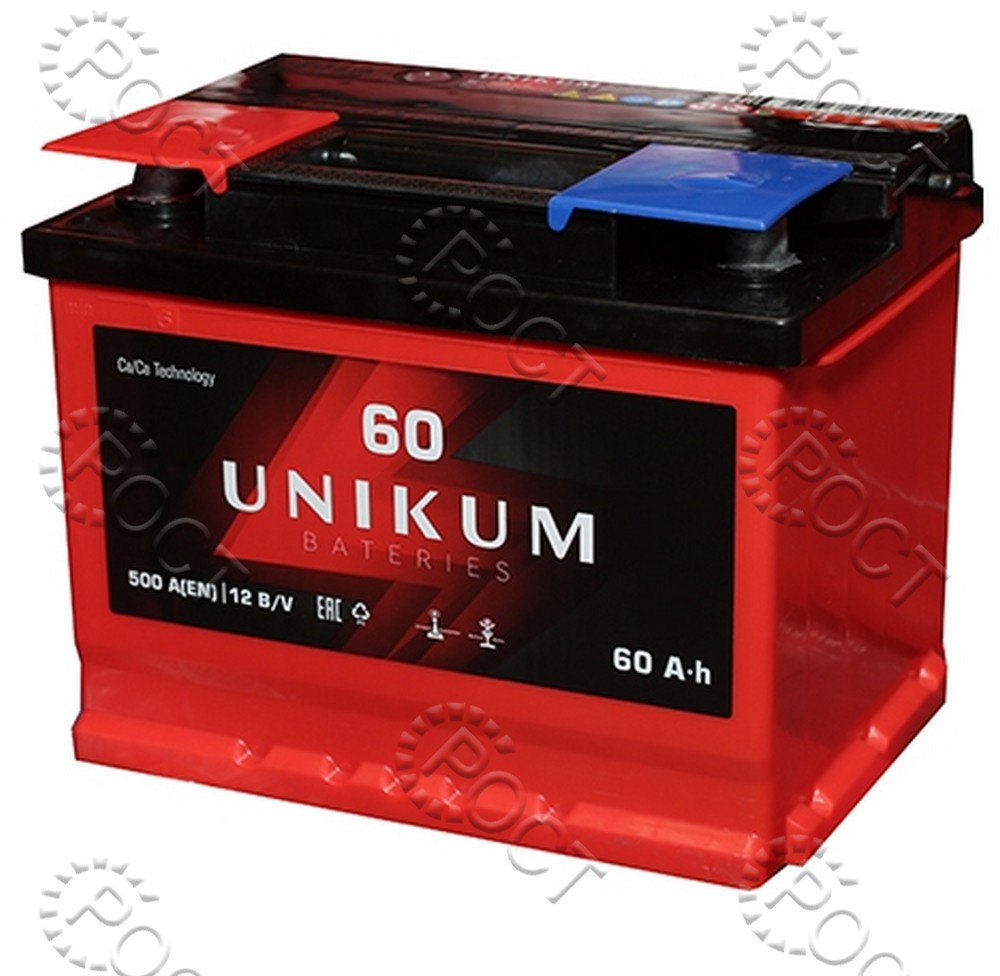 Аккумулятор  60 "UNIKUM" прямая полярность (242*175*190) пусковой ток 500А