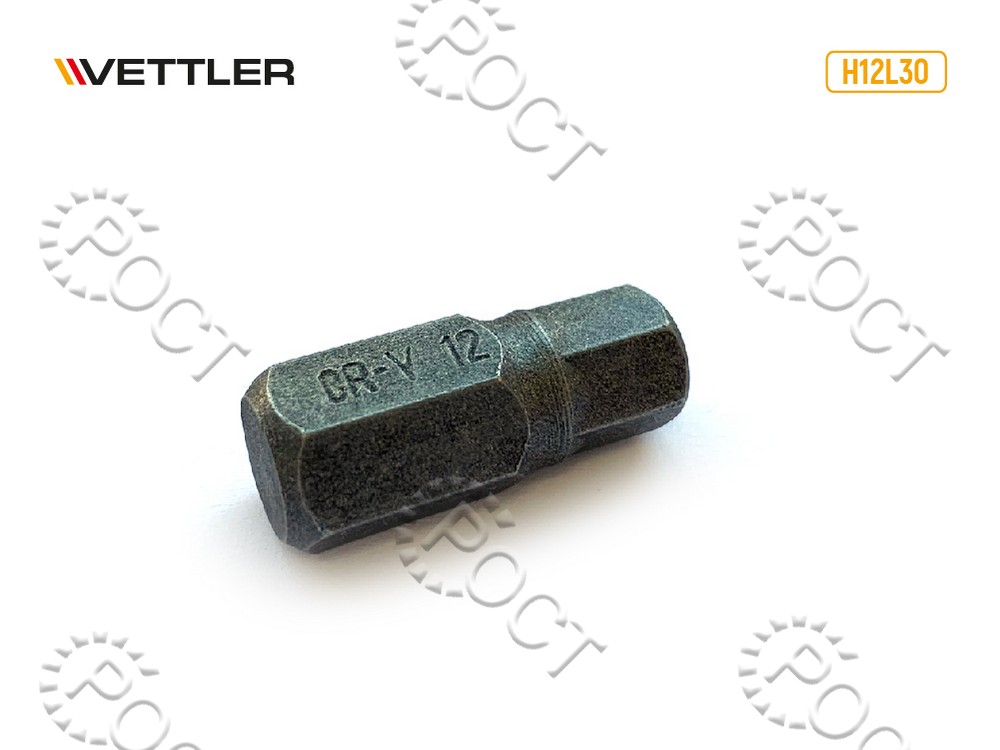 Бита вставка шестигранная 12мм 3/8" длина 30мм VETTLER
