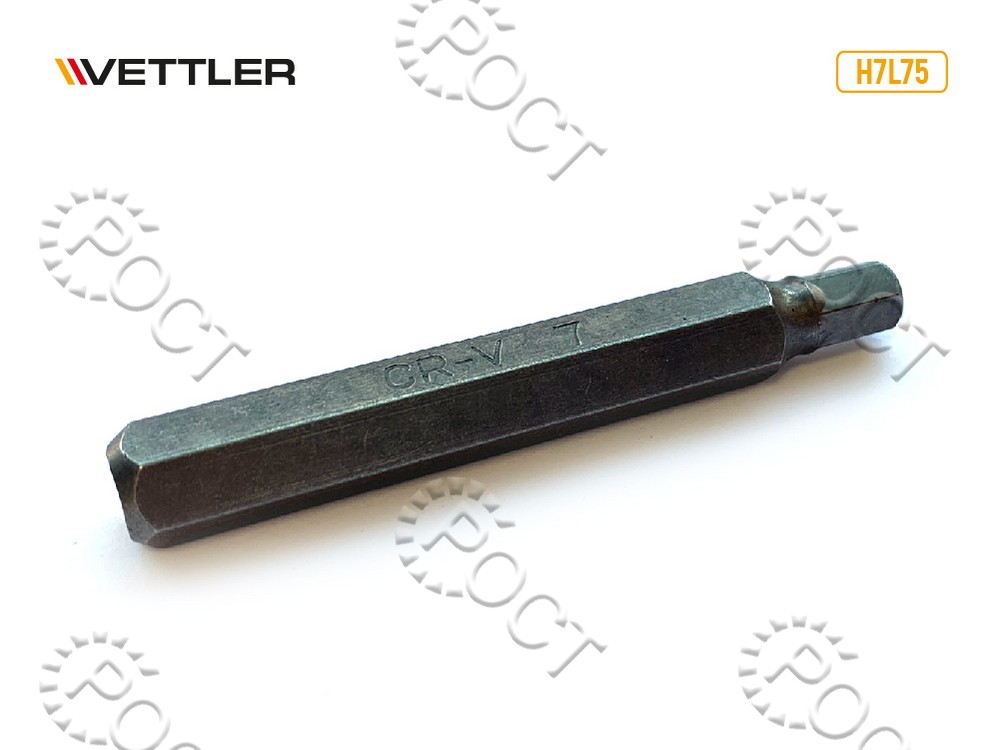 Бита вставка шестигранная 7мм 3/8" длина 75мм VETTLER