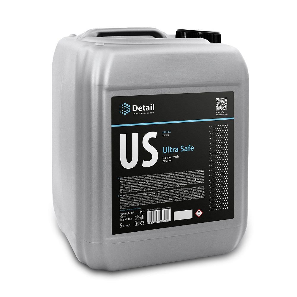 Автошампунь "Detail" US "Ultra Safe" бесконтактный для предварительной мойки (5 л.) первая фаза, кан