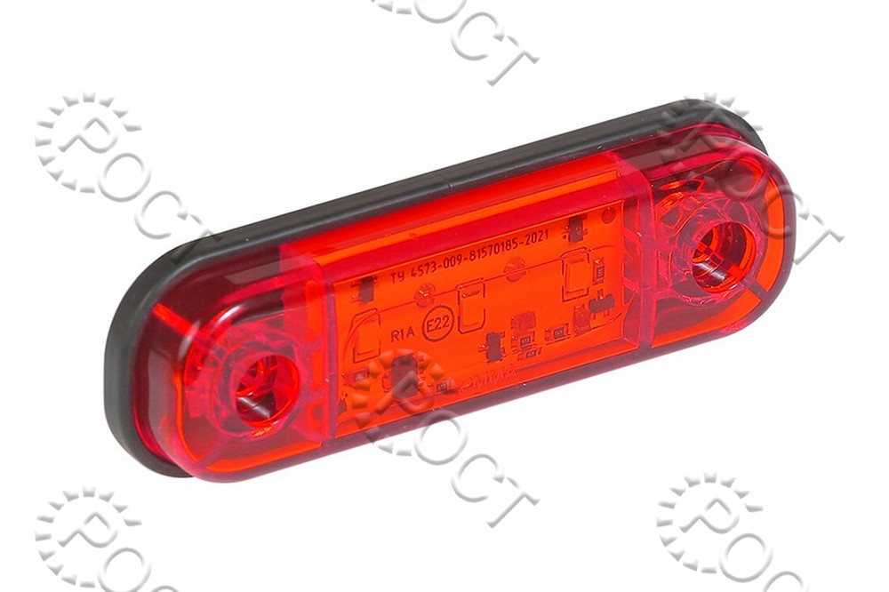 Фонарь габаритный боковой (светодиод) красный 3LED  (12/24В)