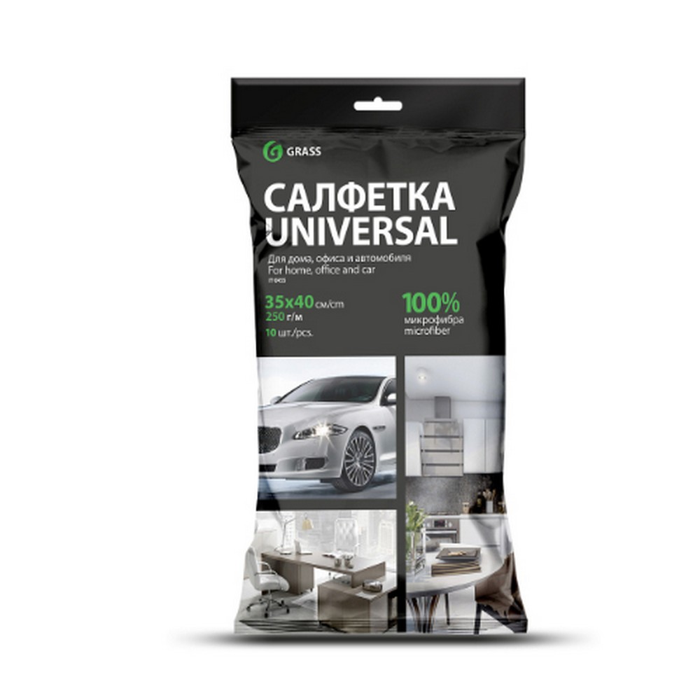 Салфетка микрофибра "GraSS" универсальная (30см*30см) уп. 10шт, плотность 250 г/м (IT-0457)