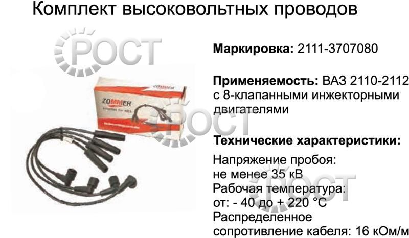 Провода высоковольтные ВАЗ-2108-15,1117 (8 кл.) инж. силиконовые (17014)