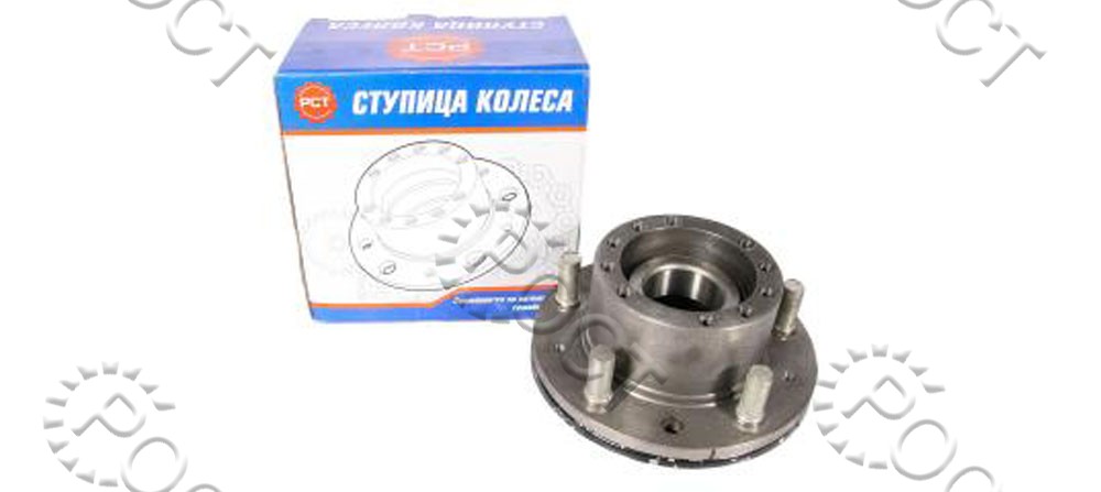 Ступица колеса переднего/заднего УАЗ-3151, 3741, 452, 469, Хантер, Патриот, для а/м без АБС с сб. с подшип. и шпильками (10 отв., d=85 мм) "РСТ"