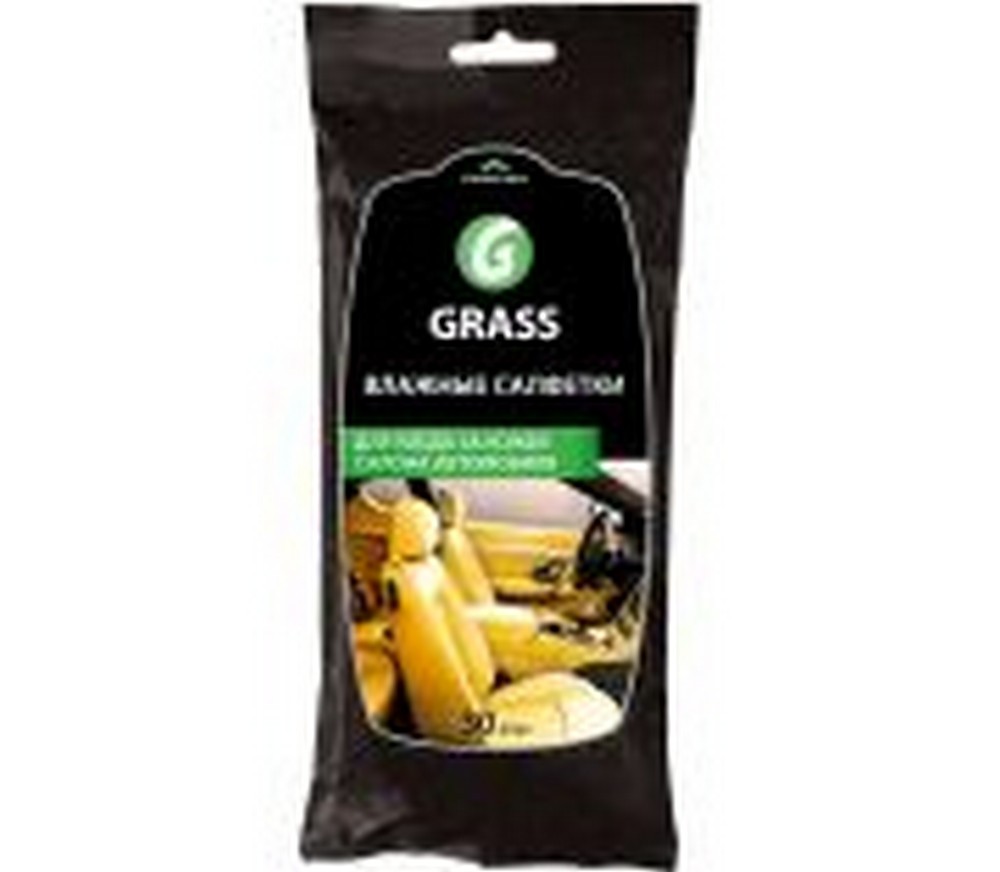 Салфетки влажные "GraSS" для кож. салона (30 шт)