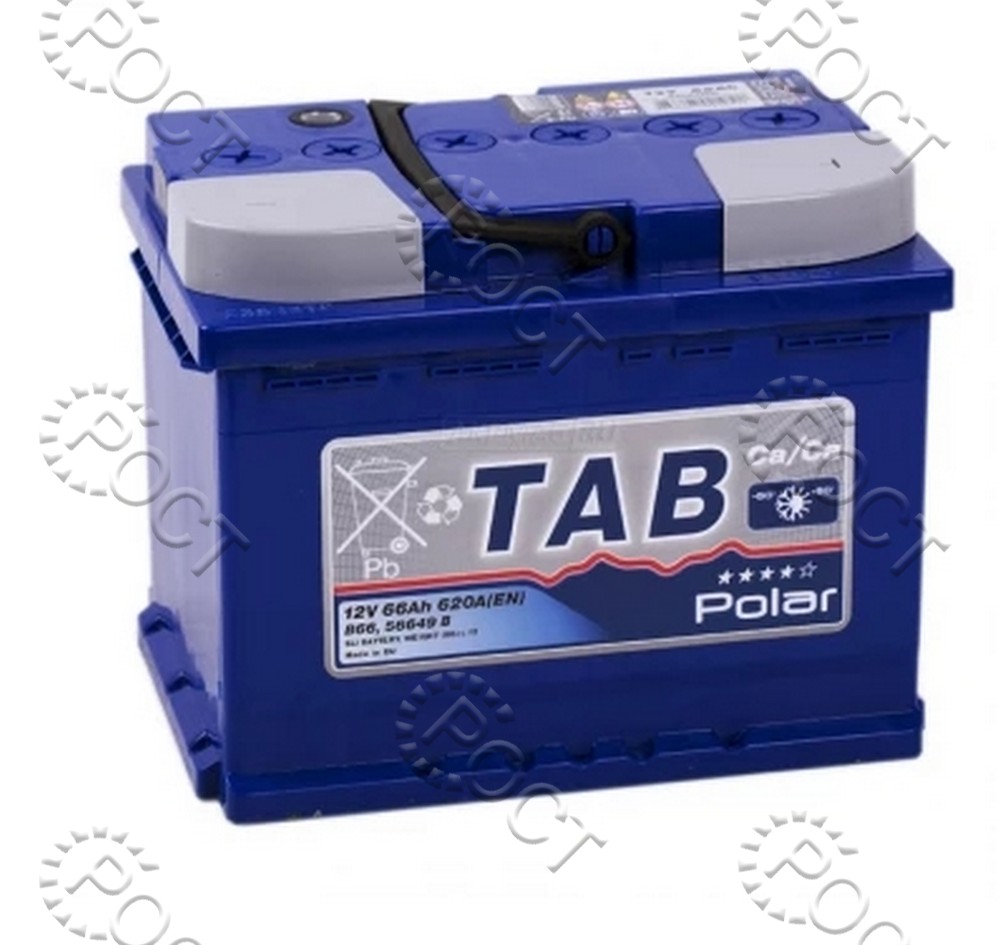 Аккумулятор  66 "TAB POLAR BLUE" обратная полярность (L2-_242*175*190) пусковой ток 620А (121066)