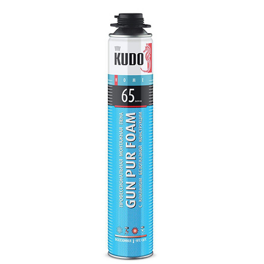 Пена монтажная профессиональная  KUDO HOME 65 (1000 мл., 900 гр.) всесезонная