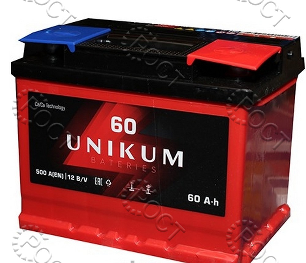 Аккумулятор  60 "UNIKUM" обратная полярность (242*175*190) пусковой ток 500А