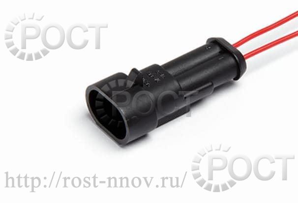 Колодка 2-х контактная штыревая, с проводами (мин. уп-ка 20шт.) CARGEN