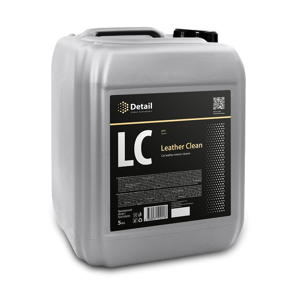 Очиститель обивки салона "Detail" LC "Leather Clean" кожи (5 л.) канистра