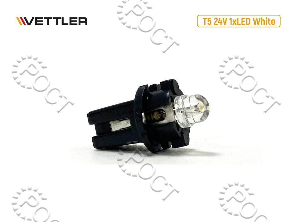 Лампа светодиодная 24 V T5-1 LED белая в патроне индикаторная б/цок подсв прибор