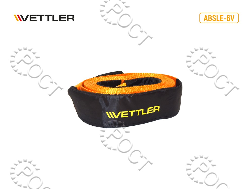Трос буксировочный лента ( 6 т.  6 м) петля/петля (80мм динамический) VETTLER Profi