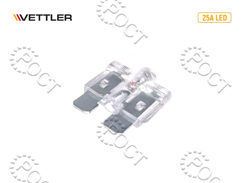 Предохранитель плоский 25А с индикатором VETTLER