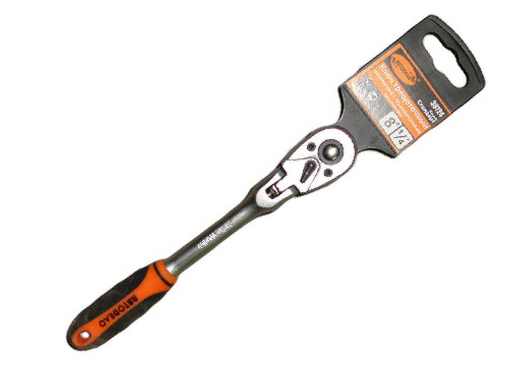 Трещотка  1/4" L150 мм 72 зуба шарнирная АвтоDело (39724)