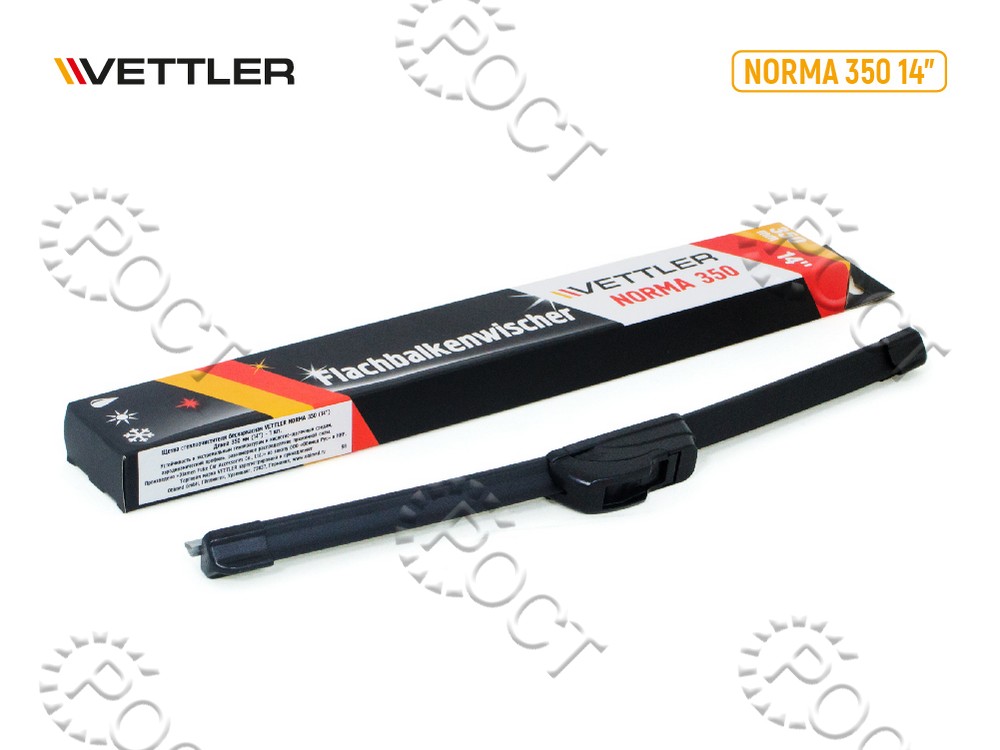 Щетка стеклоочистителя  350 мм/14" бескаркасная NORMA+