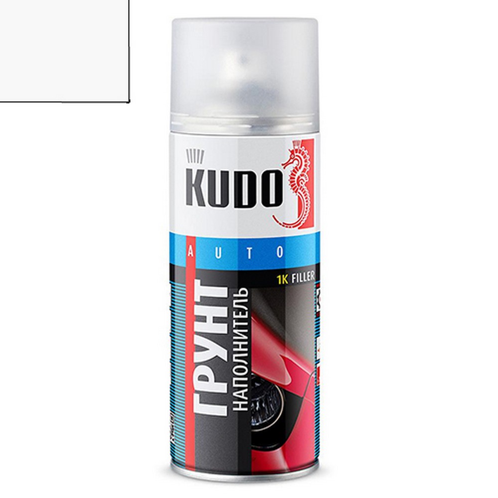 Грунт-спрей KUDO 1К-наполнитель, белый, акриловый (520 мл)