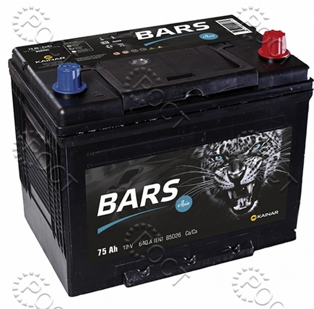 Аккумулятор  75 "BARS Asia" обратная полярность (258*127*220) пусковой ток 640А (85D26)