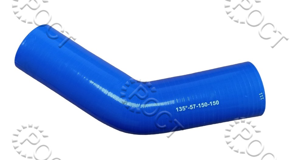 Патрубок силикон угловой 135°,d57,L150x150, 4 нити, стенка 5 мм