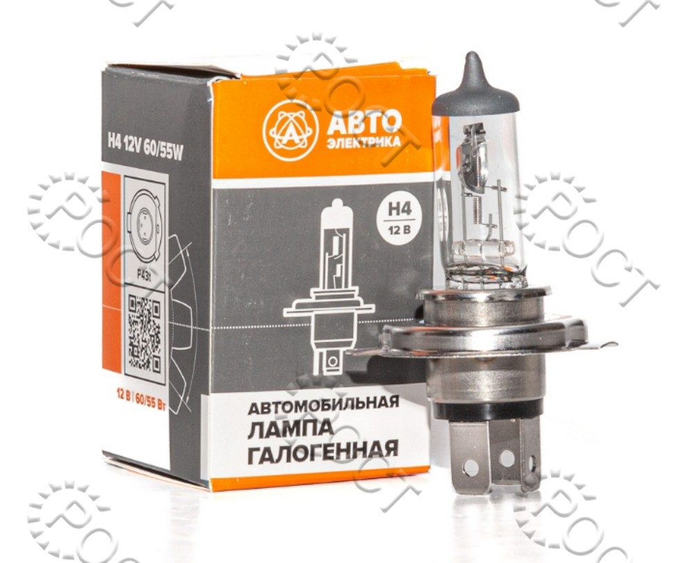 Лампа галогеновая H4 12V  60/55W P43t