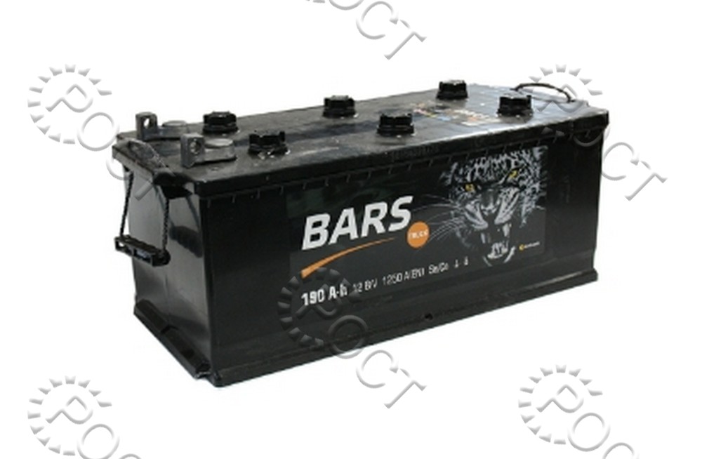 Аккумулятор 190 "BARS SILVER" рос. полярность (болт) (524*239*223) пусковой ток 1250А