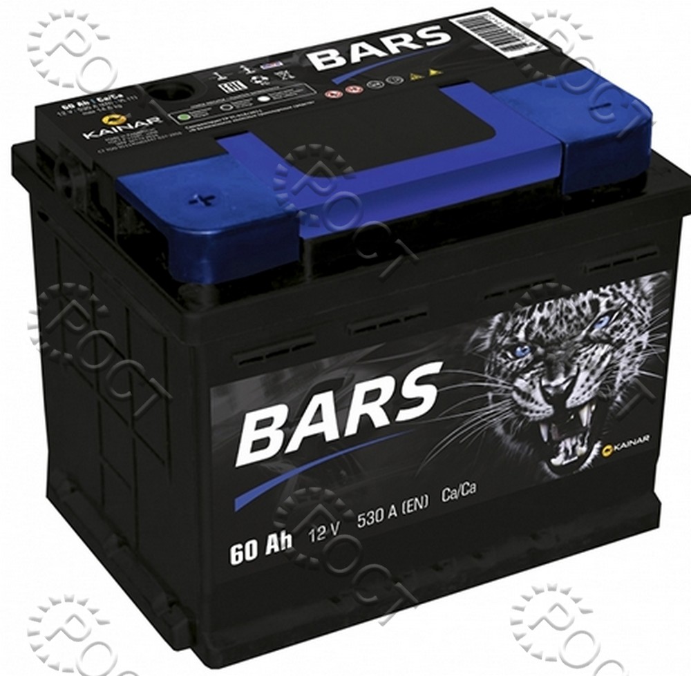 Аккумулятор  60 "BARS SILVER" обратная полярность (242*175*190) пусковой ток 530А