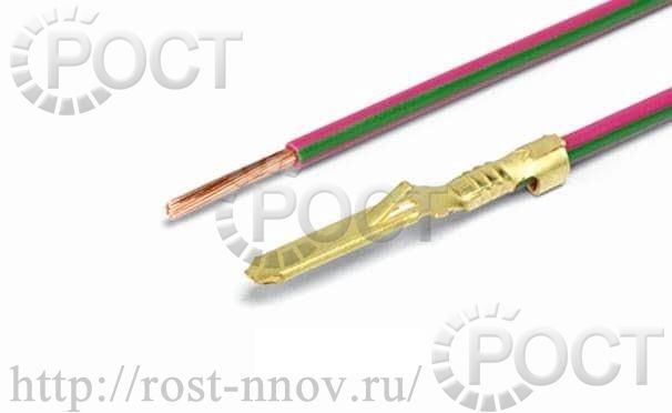 Контакт штыревой серии 2.8 (с фиксацией) обжатый проводом (мин. уп-ка 10шт.) CARGEN