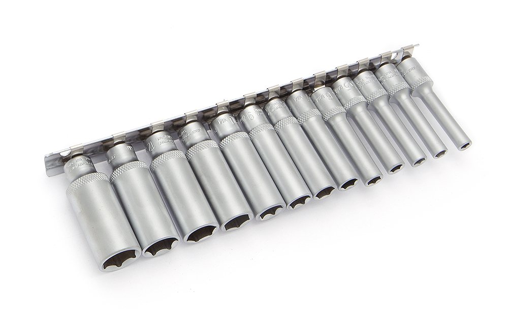 Набор головок  1/4"  6-гранных (13 предметов) ( 4-14 мм) удлиненные 40/20