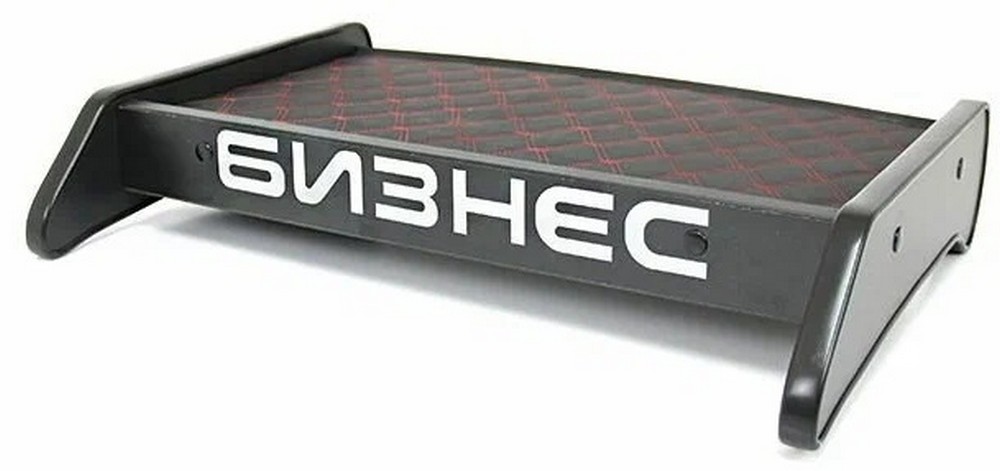 Стол парта на всю панель Г-3302 Бизнес (черный) экокожа стеганая, красный ромб