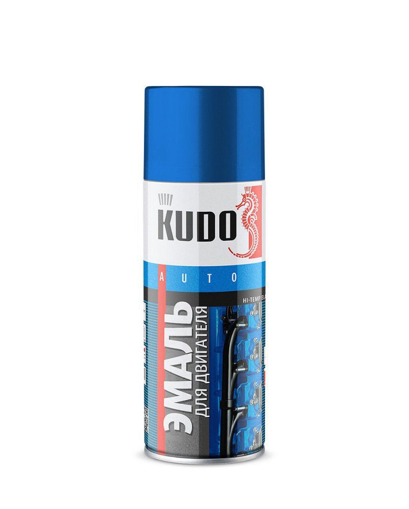 Краска-спрей KUDO для двигателя серебряная (520мл)