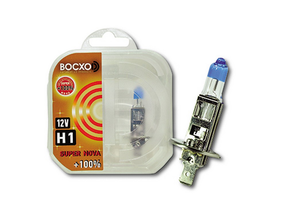 Лампа галогеновая H1 12V  55W ВОСХОD Super Nova +100% P14.5s (2шт,к-т) (80511SN)