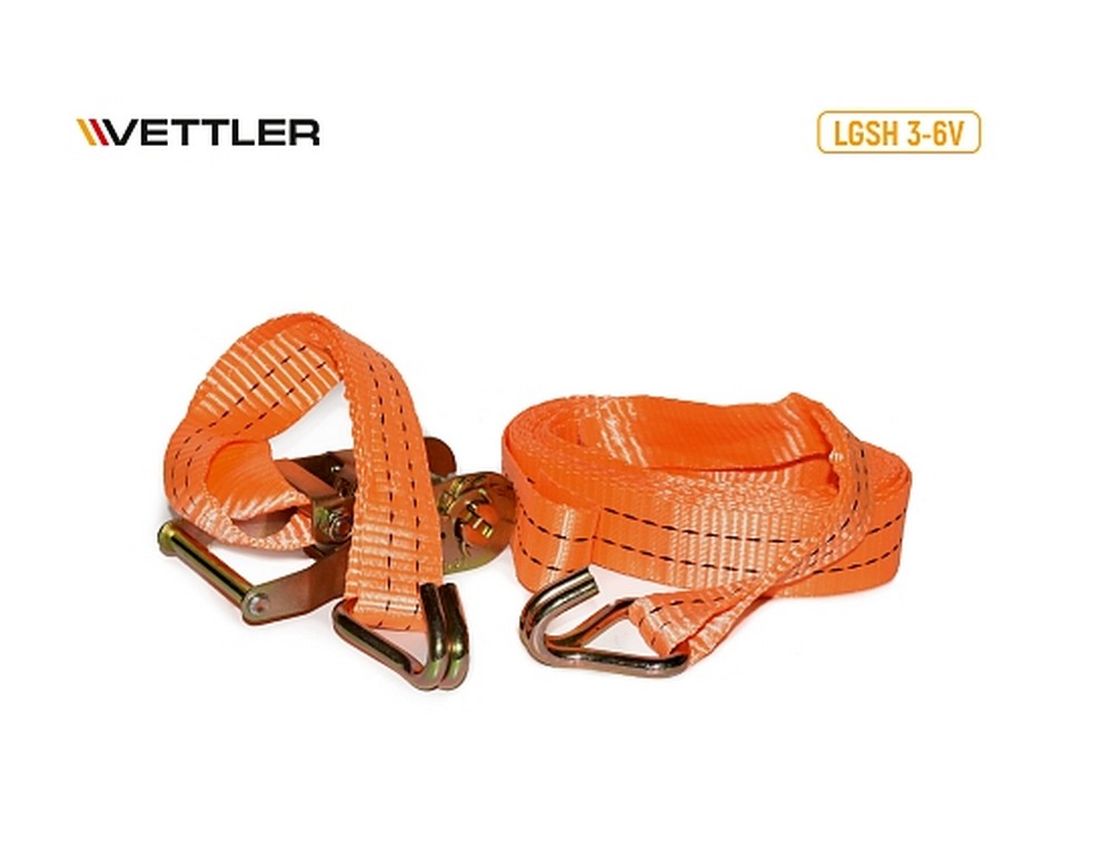 Стяжка крепления груза (крюк) 6м х 35мм 3т VETTLER Profi (19005)