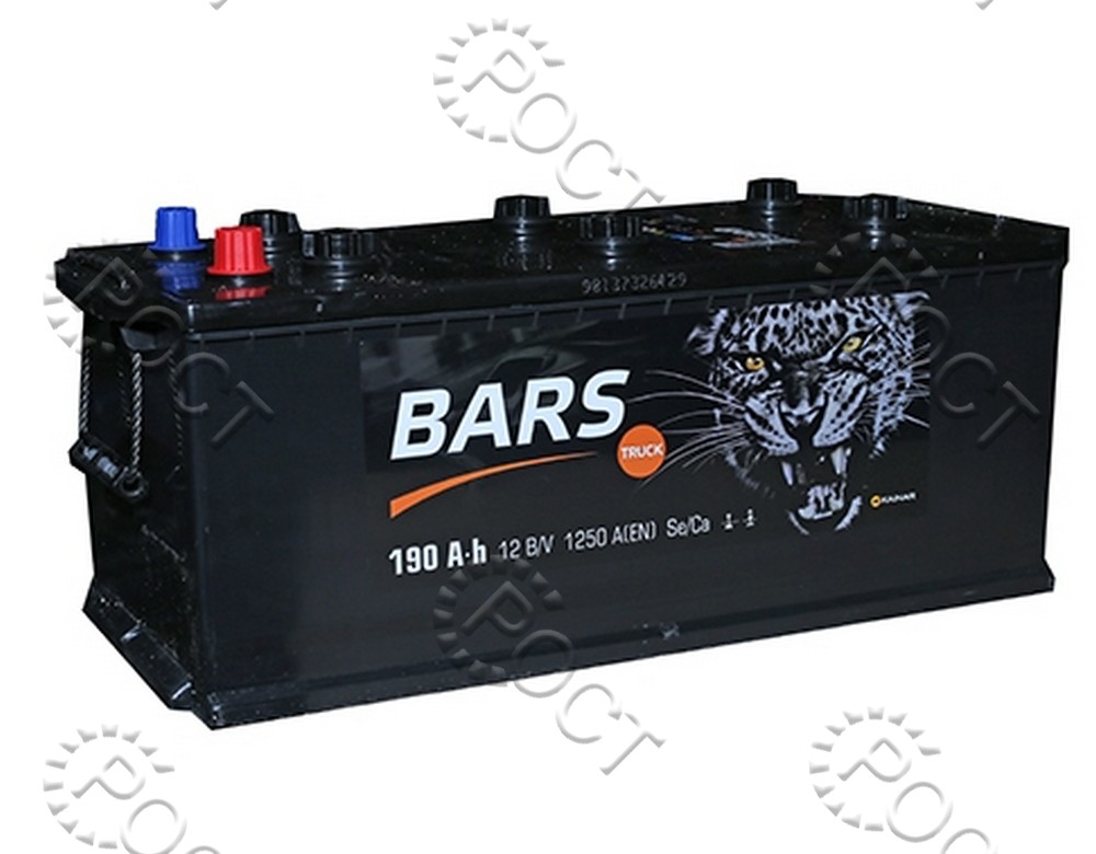 Аккумулятор 190 "BARS SILVER" евро полярность (конус) (524*239*223) пусковой ток 1250А