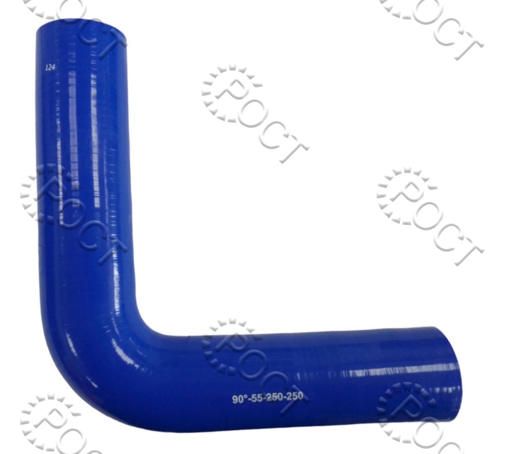 Патрубок силикон угловой 90°,d55,L250x250, 4 нити, стенка 5 мм